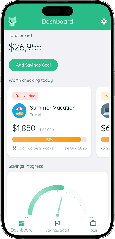 Savigo - Savings Goals App.